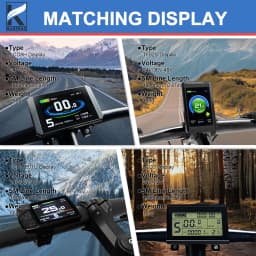 15A KT Ebike Sinewave Controller Waterproof Plug with KT Display For 250W E-Bike Brushless Motor Kit