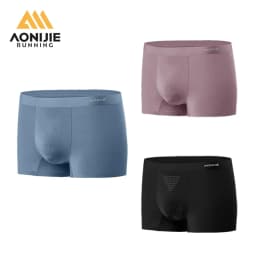 AONIJIE 3 Packs Men's Sports Briefs, Antibacterial Anti-friction Boxer Briefs, Marathon Fitness Running Underwear Underpants