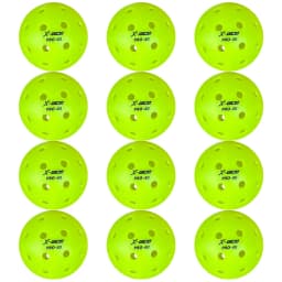 X-ace Pro-40 Pickleball Balls, 12/24Pcs, High Visibility Green, 40 Holes Outdoor Indoor Training Pickle Ball, High Bounce
