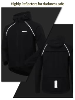 BERGRISAR Waterproof Running Cycling Jacket for Men Breathable Bike Rain Jacket Bicycle Coat Clothing Windbreaker