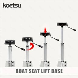 KOETSU Boat Seat RV Seat Base Set, Screw Rotating Pneumatic Adjustable Lifting Base, Easy and Convenient Installation