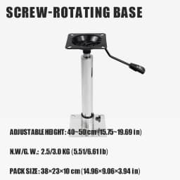 KOETSU Boat Seat RV Seat Base Set, Screw Rotating Pneumatic Adjustable Lifting Base, Easy and Convenient Installation