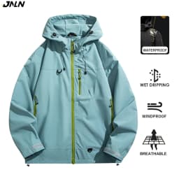 JNLN Unisex Waterproof Windbreaker Outdoor Sport Windproof Single-Layer Jacket Men Women Hiking Climbing Trekking Rain Coat