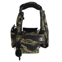 Tactical V5 PC Plate Carrier Set Ferro Style Hunting Plate Carrier Tiger with Elastic Waistband Triple Mag Pouch Airsoft Gear