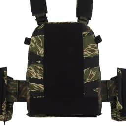 Tactical V5 PC Plate Carrier Set Ferro Style Hunting Plate Carrier Tiger with Elastic Waistband Triple Mag Pouch Airsoft Gear