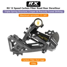 LTWOO RX Rim Brake 2x12 Speed 24S Carbon Fiber Road Bike Groupset, ZRACE R700 Rim Brake Calipers 11-30 11-34 Cassette, 12S Chain