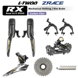 LTWOO RX Rim Brake 2x12 Speed 24S Carbon Fiber Road Bike Groupset, ZRACE R700 Rim Brake Calipers 11-30 11-34 Cassette, 12S Chain