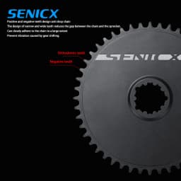 SENICX Direct Mount Chainring 40T 42T 48T 50T 3-Bolt Solid Ring Narrow-Wide Teeth (NW) Compatible 11/12/13 Speed