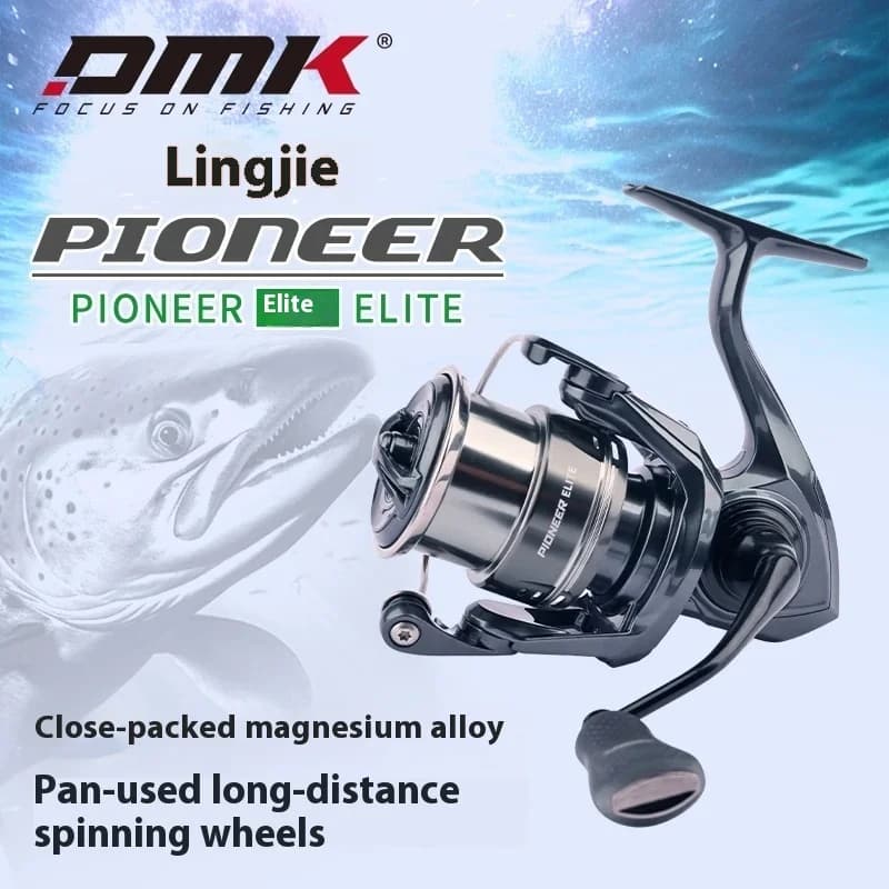 DMK Collar PIONEER ELITE 6.4：1 Spinning Fishing Reels 197g Magnesium Alloy Body 9KG Brake Spinning Fishing Reels