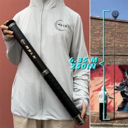 MBLN Brand,Telescopic Carbon Landing Net – 6.35m, Foldable 45cm Head, 58cm Closed, Compact for Rock & Boat Fishing