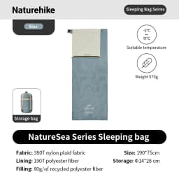 Naturehike NatureSea Series Sleeping Bag Adult Outdoor Camping Summer Lightweight Portable Quilt Dual-use Multifunction Poncho