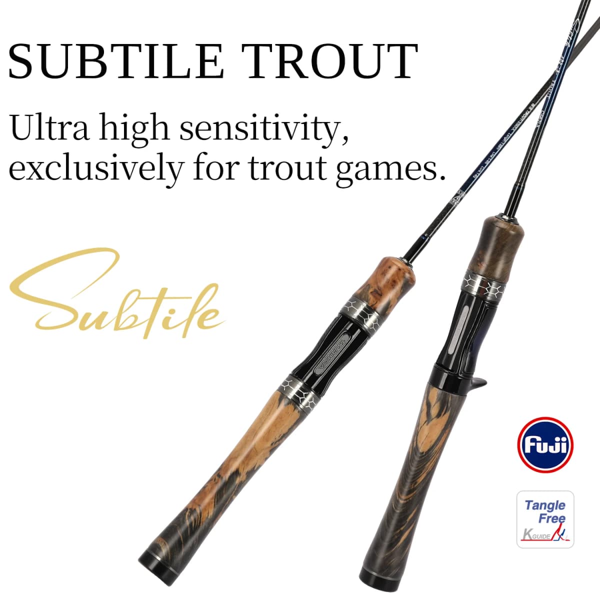 TSURINOYA SUBTILE Trout Game Spinnning Casting Rod FUJI Guide 1.60m 1.68m 1.83m UL Power RF Action Sensitive Stream Fishing Rod