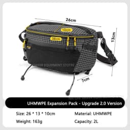 HIKEMAN Outdoor Chest Bag UHMWPE Cycling Sports Crossbody Bag Hiking Travel Hanging Pack for Backpack Expansion Upgraded V2.0