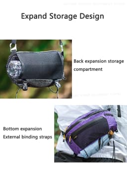 HIKEMAN Outdoor Chest Bag UHMWPE Cycling Sports Crossbody Bag Hiking Travel Hanging Pack for Backpack Expansion Upgraded V2.0