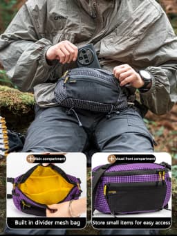 HIKEMAN Outdoor Chest Bag UHMWPE Cycling Sports Crossbody Bag Hiking Travel Hanging Pack for Backpack Expansion Upgraded V2.0