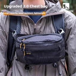 HIKEMAN Outdoor Chest Bag UHMWPE Cycling Sports Crossbody Bag Hiking Travel Hanging Pack for Backpack Expansion Upgraded V2.0