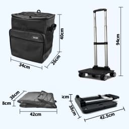 40L Collapsible Rolling Cooler Bag with Wheels Handle Large Insulated Ice Chest Camping Picnic Travel Outdoor BBQ Food Storage