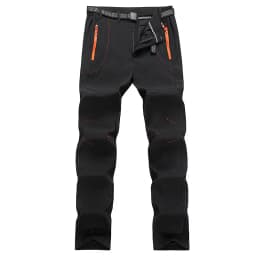 JNLN Men Winter Fleece Pants Warm Waterproof Hiking Pants Outdoor Camping Climbing Skiing Soft Shell Windproof Rain Trousers