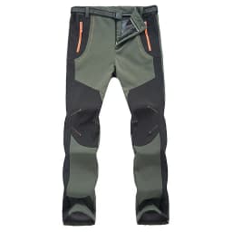 JNLN Men Winter Fleece Pants Warm Waterproof Hiking Pants Outdoor Camping Climbing Skiing Soft Shell Windproof Rain Trousers
