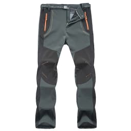 JNLN Men Winter Fleece Pants Warm Waterproof Hiking Pants Outdoor Camping Climbing Skiing Soft Shell Windproof Rain Trousers