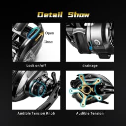 SOLOKING GKA300 Baitcasting Reel Sea Fishing Power Handle 9.5KG Drag Force 6.4 Gear Ratio Brass Gear Deep Spool Fishing Reel
