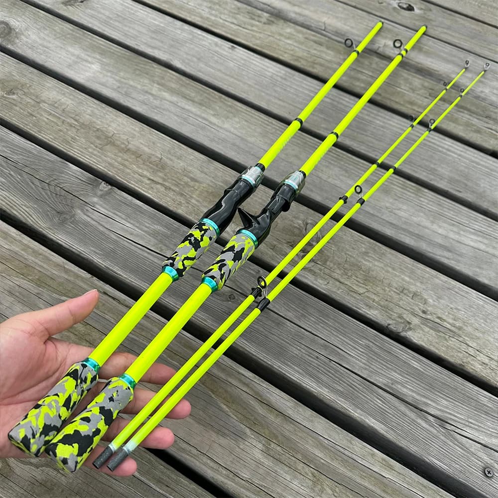 Spinning Casting Carbon Fishing Rod 4-5 Sections 1.8/2.1m Portable Travel Rod Spinning Fishing Rods Fishing Tackle For all Water