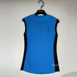 PL Korean Golf Clothing Women Sleeveless Knitted Shirt Slim Golf Tank Tops Ladies High Waist Tennis Skirts Pleated Leisure Skort