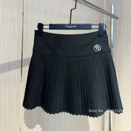 PL Korean Golf Clothing Women Sleeveless Knitted Shirt Slim Golf Tank Tops Ladies High Waist Tennis Skirts Pleated Leisure Skort