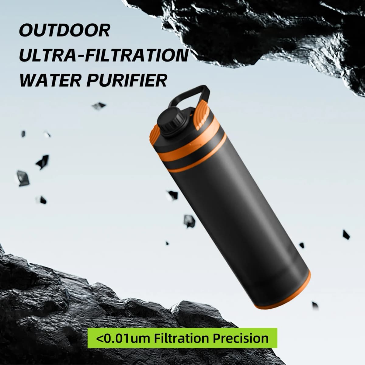 Clearly Filtered Water Bottle Ultra-Fine Filter Portable Outdoor Water Purifier for Hiking Camping and Travel Water Filter Bottl