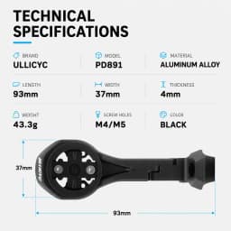 ULLICYC For SL8 Rapide Integrated Handlebar Computer Mount Compatible With Gopro/GPS/Garmin/Bryton/Wahoo Aluminum Alloy