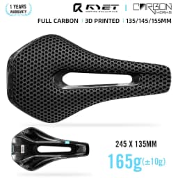 RYET 3D Printed Full Carbon Bicycle Saddle 245mm Bike Saddle For MTB Gravel Road Bike Seat bicycle parts  135/145/155mm