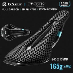 RYET 3D Printed Full Carbon Bicycle Saddle 245mm Bike Saddle For MTB Gravel Road Bike Seat bicycle parts  135/145/155mm