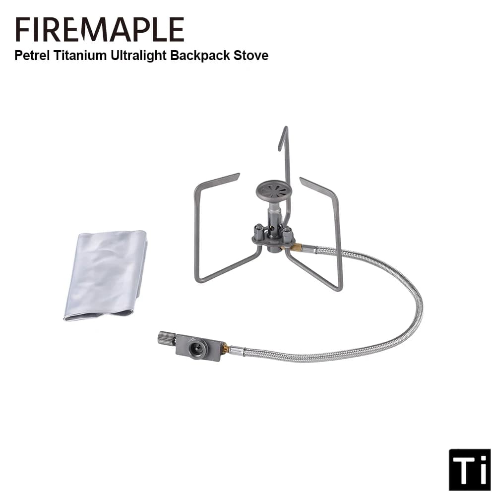 Fire-Maple Petrel Ultralight Titanium Split Stove Portable Camping Burner with Windscreen Compact Outdoor Hiking Cooking