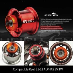 HEIGHTEN Alpha - Two-Stage Braking System + Shallow Spool Design | Aerospace Aluminum | Fits DAIWA Baitcasting Reel Lure fishing