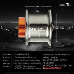 HEIGHTEN Alpha - Two-Stage Braking System + Shallow Spool Design | Aerospace Aluminum | Fits DAIWA Baitcasting Reel Lure fishing