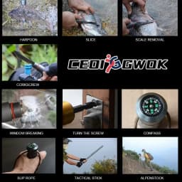 CEOI GWOK Hiking Stick Multi-functional Adjustable Walking Sticks All Your Outdoor Needs Durable Aluminum Alloy Trekking Poles