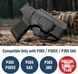 P365 Holster with Molle Adapter,OWB Holster for Sig Sauer P365X / P 365 SAS / P365 .380,ndex Release,Adjustable Cant,Right Hand