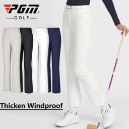 PGM Golf Girls Thicken Pants Women Windproof Warm Solid Sweatpants Lady High Waist Stretched Golf Pants Flared Trousers