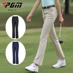 PGM Golf Girls Thicken Pants Women Windproof Warm Solid Sweatpants Lady High Waist Stretched Golf Pants Flared Trousers