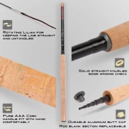 MAXCATCH Tenkara Fly Fishing Rod 9-13FT Telescoping 7:3 Fast Action 9-Section Graphite Rod with Carbon Tube Portable