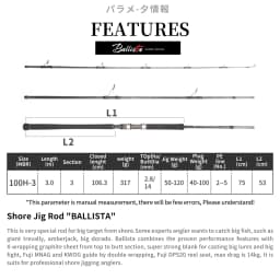 MADMOUSE BALLISTA Shore Jigging Rod 3.0m100H Portable Three Sections Full FUJI Parts Jig Weight 50-120g PE2-5 Ocean Rod