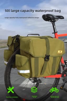 30/43/50L Bicycle backpack double-sided tail bag rear shelf waterproof large-capacity backpack West Biking Bike Rear Seat Bag