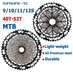 Sunshine 9 10 11 12 Speed MTB Cassette Bike Ratchet 40T 46T 52T Mountain Bike 11S K7 Bicycle Gear for Shimano M4100 M5100 M6100
