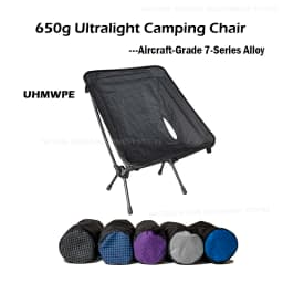 650g UHMWPE Folding Chair Ultralight Moon Chair for Camping Hiking Fishing Backpacking Trekking Equipment 100kg Load