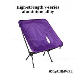 650g UHMWPE Folding Chair Ultralight Moon Chair for Camping Hiking Fishing Backpacking Trekking Equipment 100kg Load