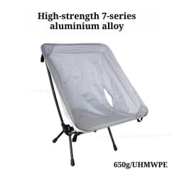 650g UHMWPE Folding Chair Ultralight Moon Chair for Camping Hiking Fishing Backpacking Trekking Equipment 100kg Load