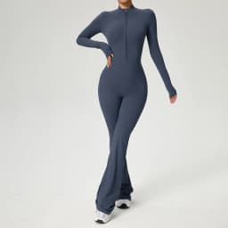 New Zipper Jumpsuit Flared Pants Women Clothing Sportswear Gym Yoga Sport Sets Spandex Nylon Workout Sets Women Tracksuit