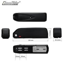 ChamRider HaiLong 2 Ebike Battery Box Electric Bike Down Tube Case with USB 5V Output 10S6P 13S5P Nickle Strips 65 Pcs