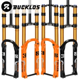 BUCKLOS 15*110mm Boost Bike Suspension Fork Travel 180mm Dual Crown MTB Air Fork 27.5inch 29inch Bicycle Air Suspension Fork