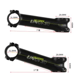 UNO Mtb Bike Table CNC Long Stem Riser Handlebar Extender 7/17 Degree 140/150mm Down Stem Mtb Power For Bicycle Parts